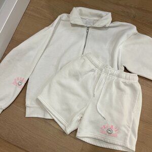 starfit kelly quarter zip & shorts set- size s